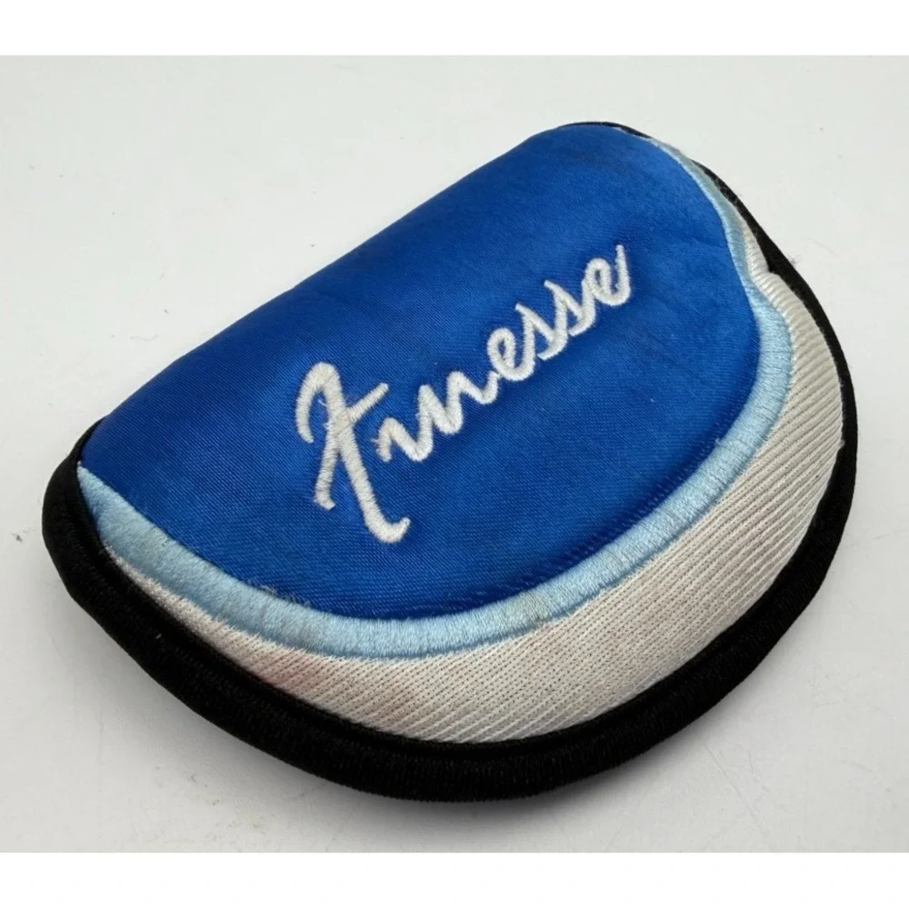Finesse Mallet Putter Headcover Blue White Nylon Golf Club Protective Cover
